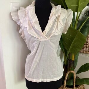 French Connection Ivory Blouse with Ruffles